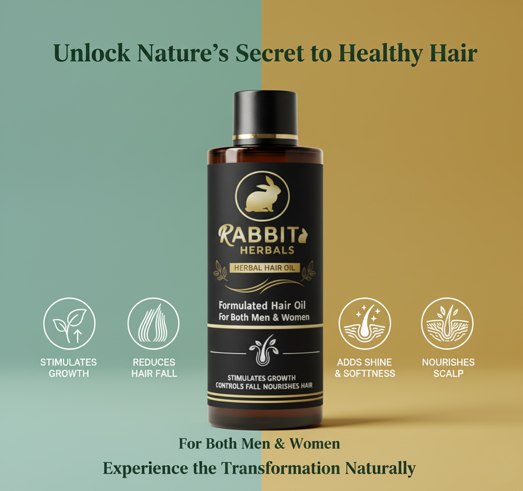 Rabbit Herbal Hair Oil – 100% Stronger, Healthier Growth